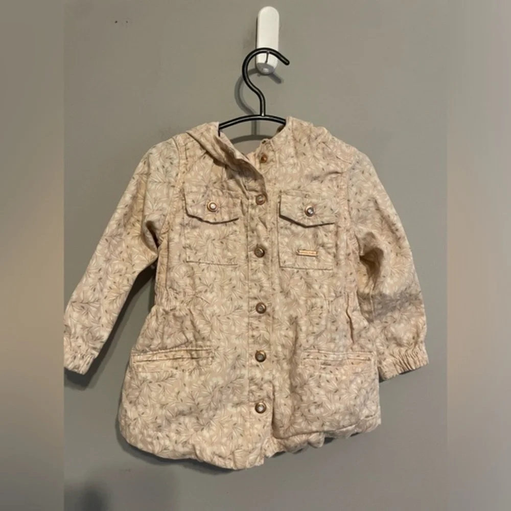 Kensie baby pink denim floral‎ jacket 24 month